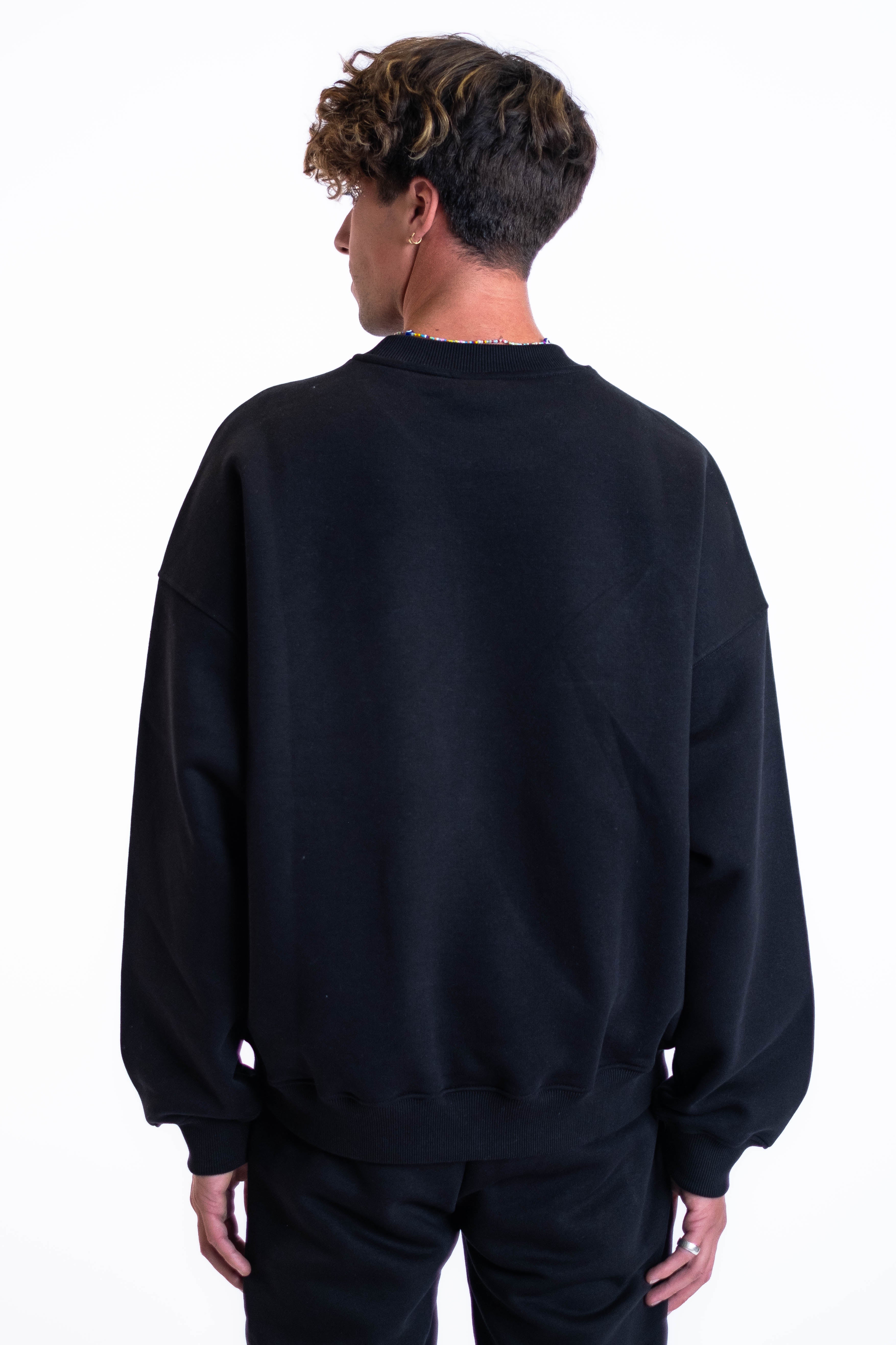 Oversized Crewneck „Team“ - Schwarz-zoom-6