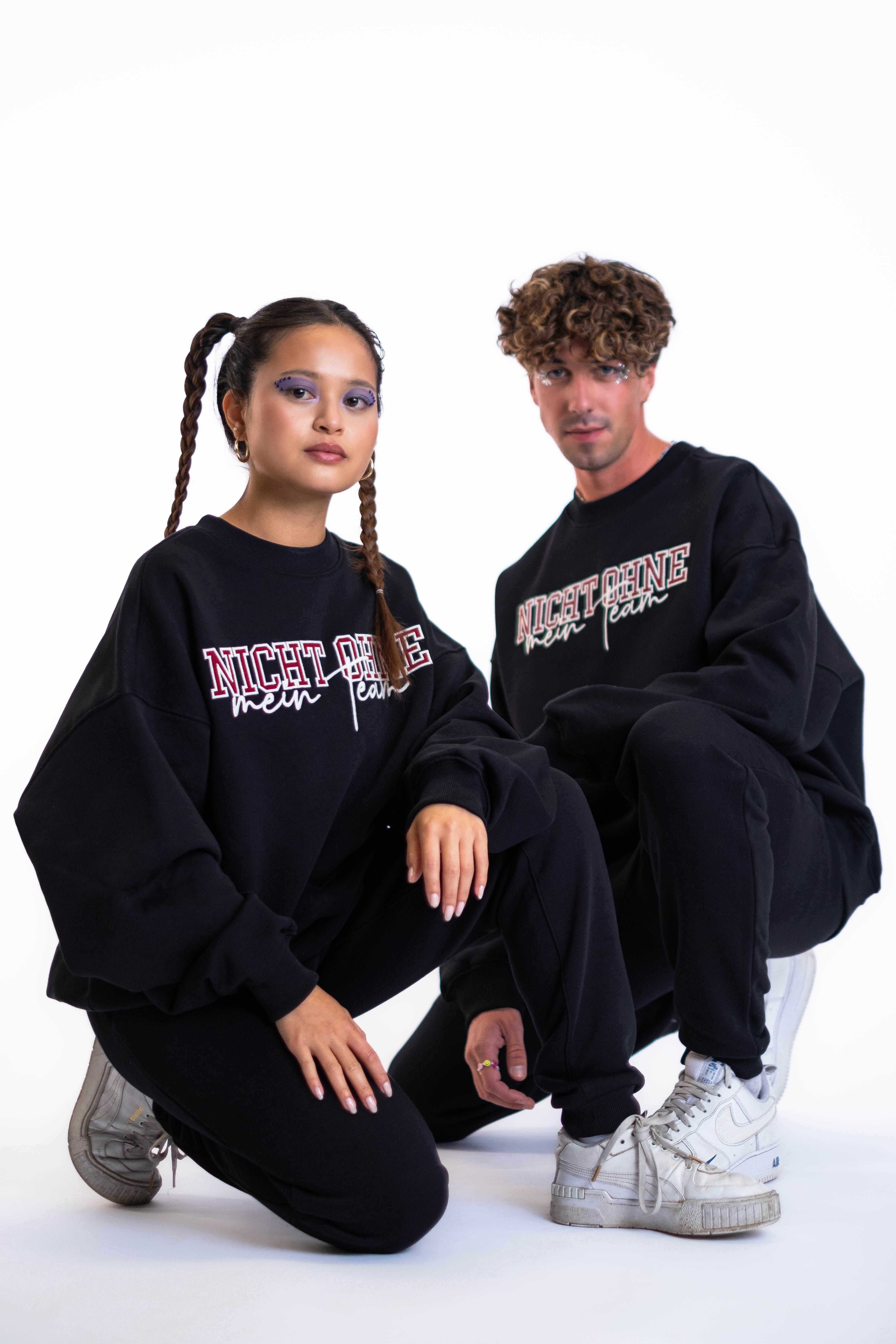 Oversized Crewneck „Team“ - Schwarz-zoom-2