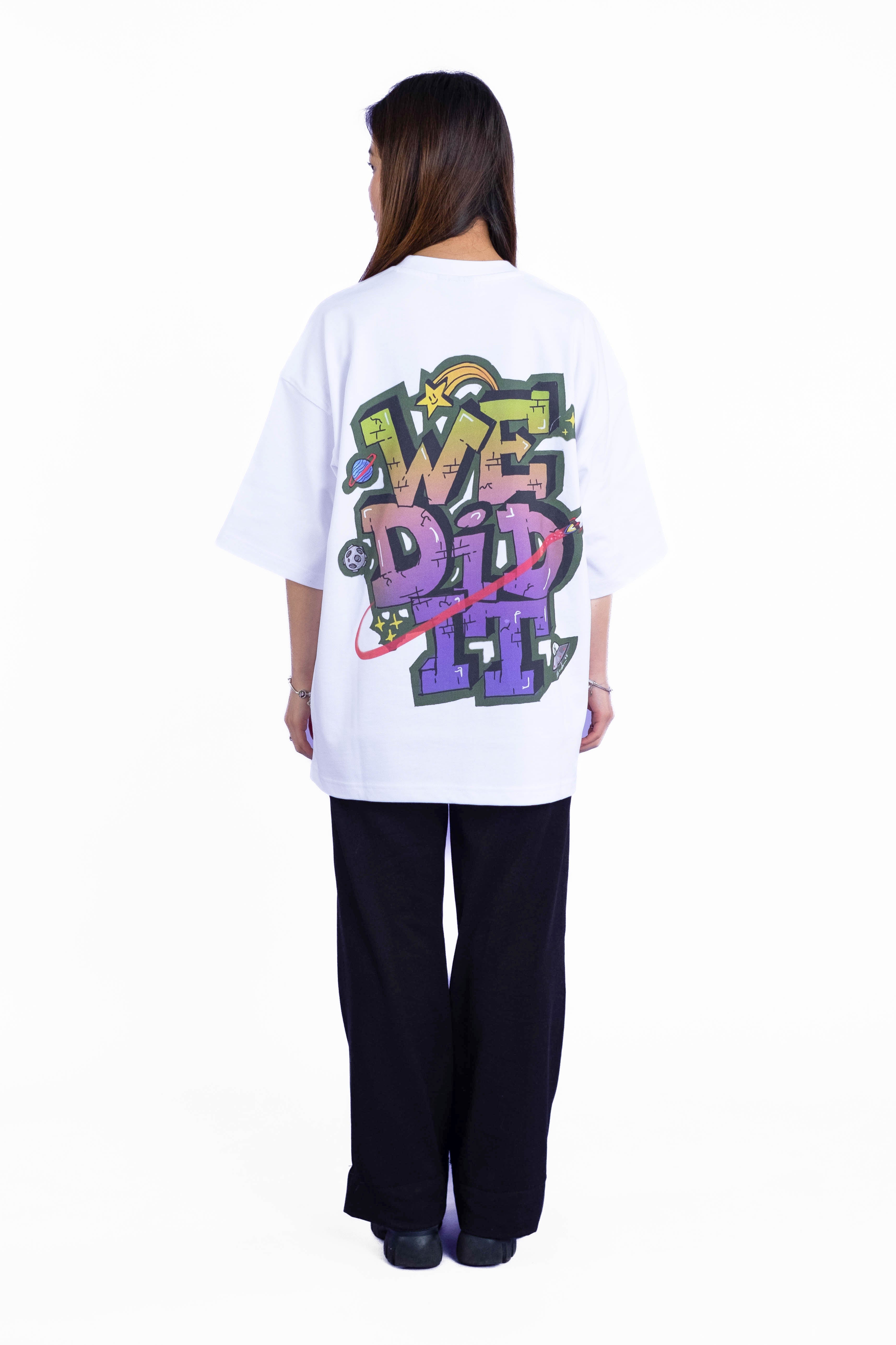 Oversize Tee „We-Did-It“ - Weiß-zoom-6