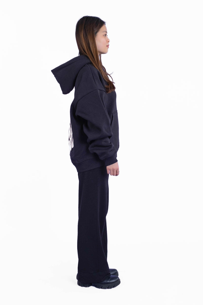 Oversize Hoodie „Believe“ - Schwarz-zoom-