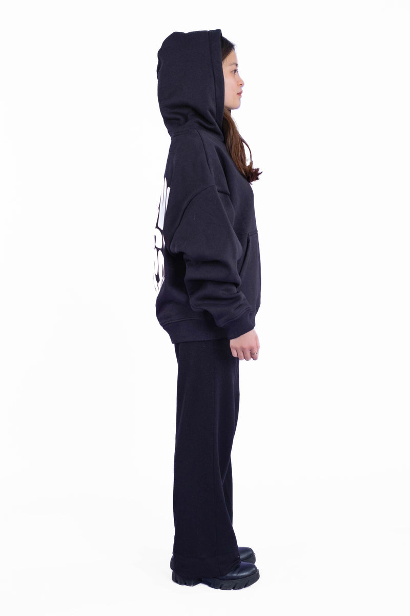 Oversize Hoodie „Believe“ - Schwarz-zoom-