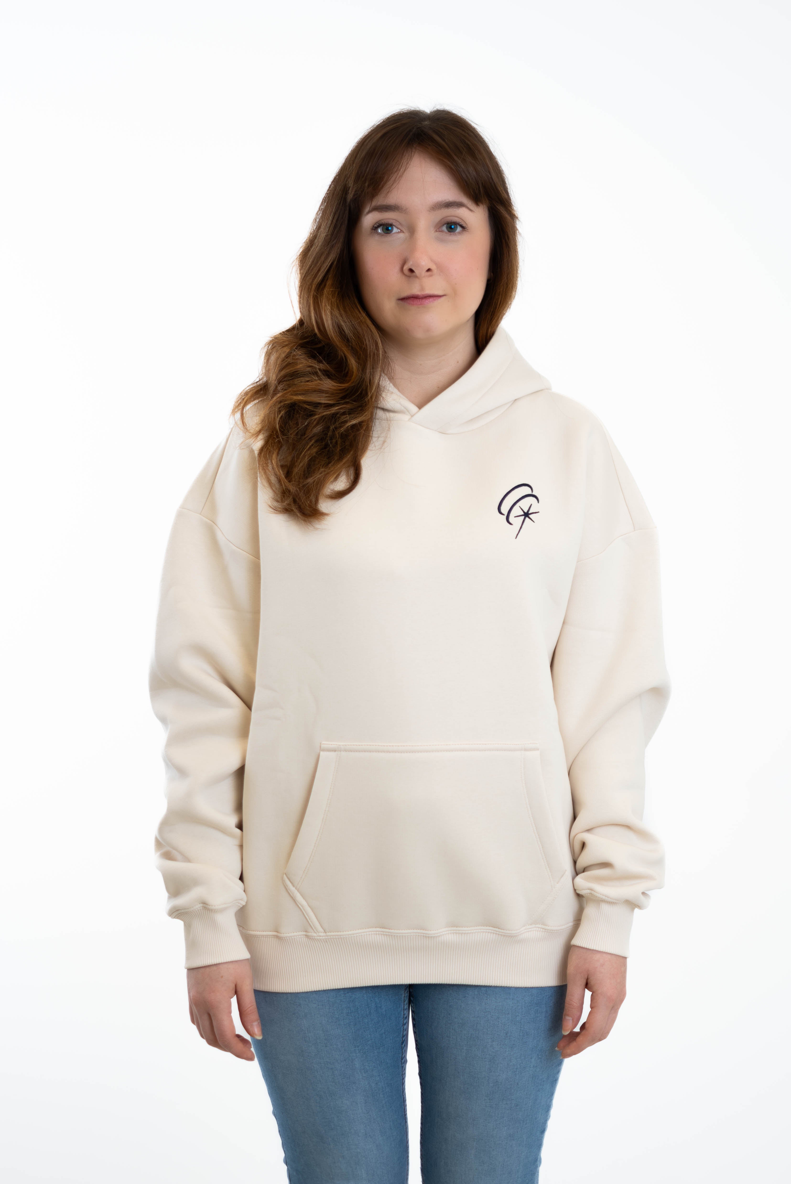 Oversized Hoodie „Future" - Beige-zoom-2