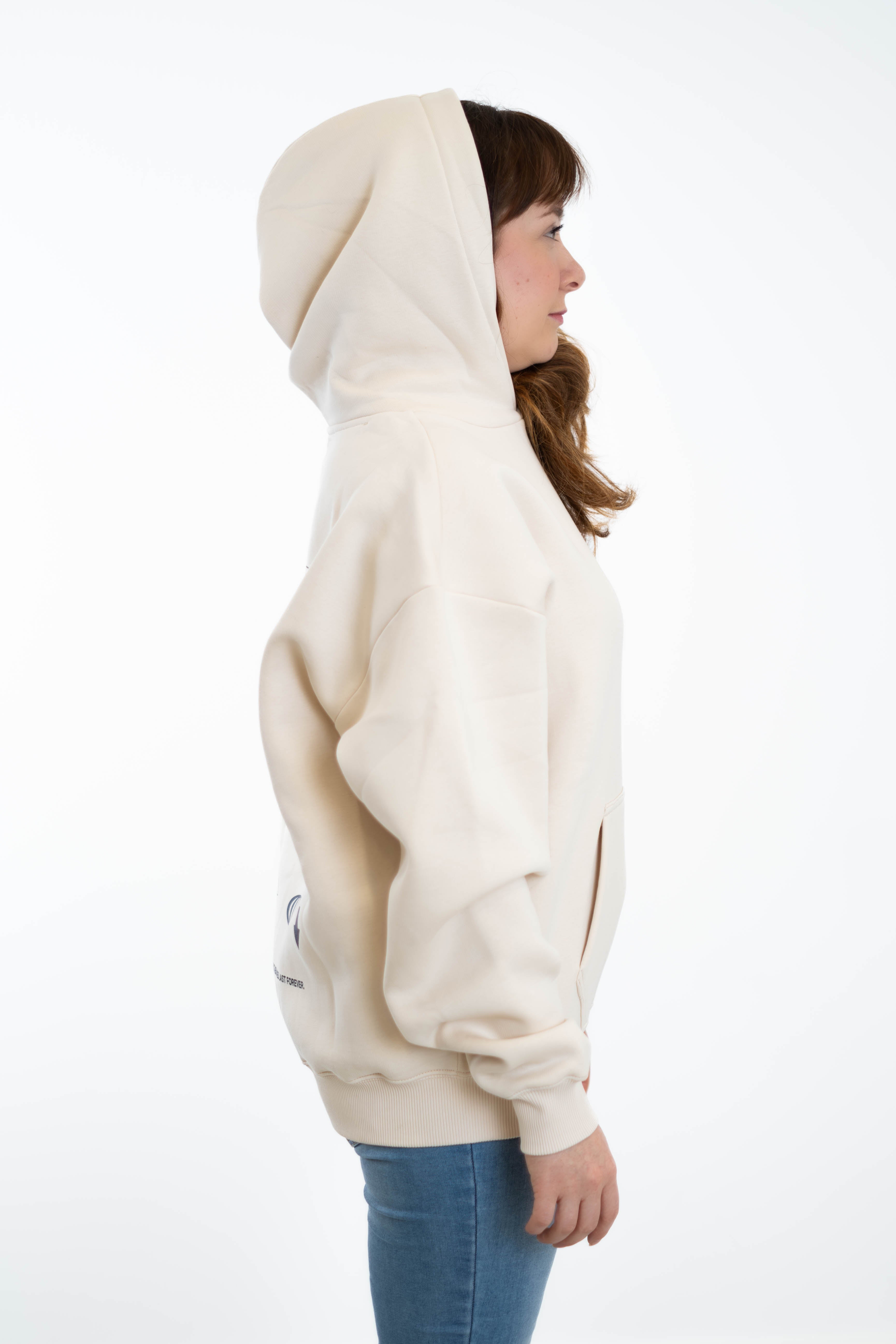 Oversized Hoodie „Future" - Beige-zoom-4