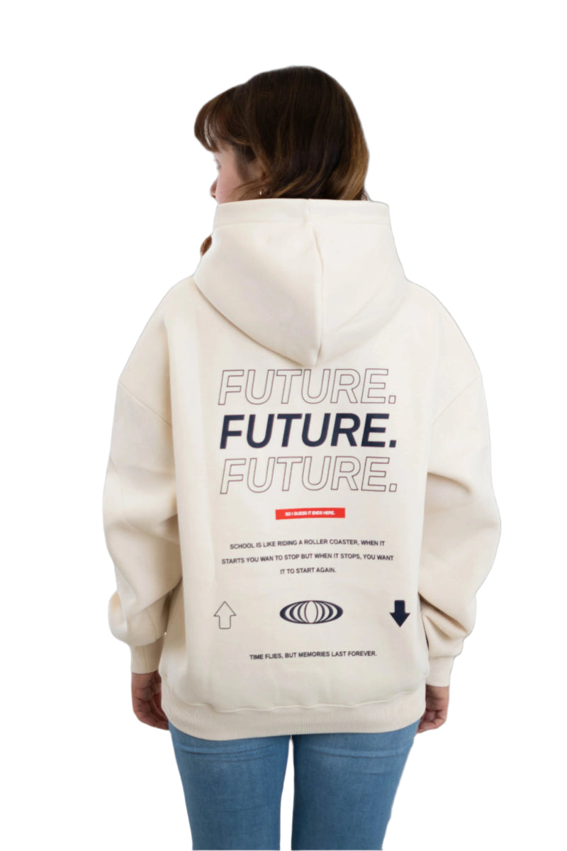 Oversized Hoodie „Future" - Beige-zoom-