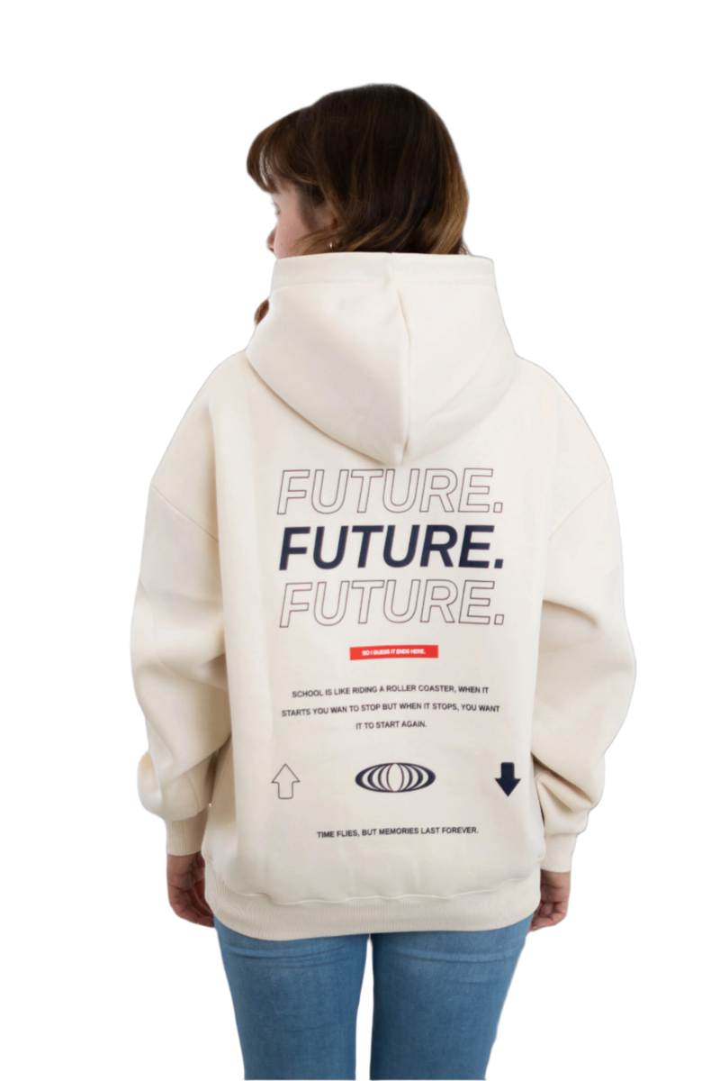 Oversized Hoodie „Future" - Beige-zoom-