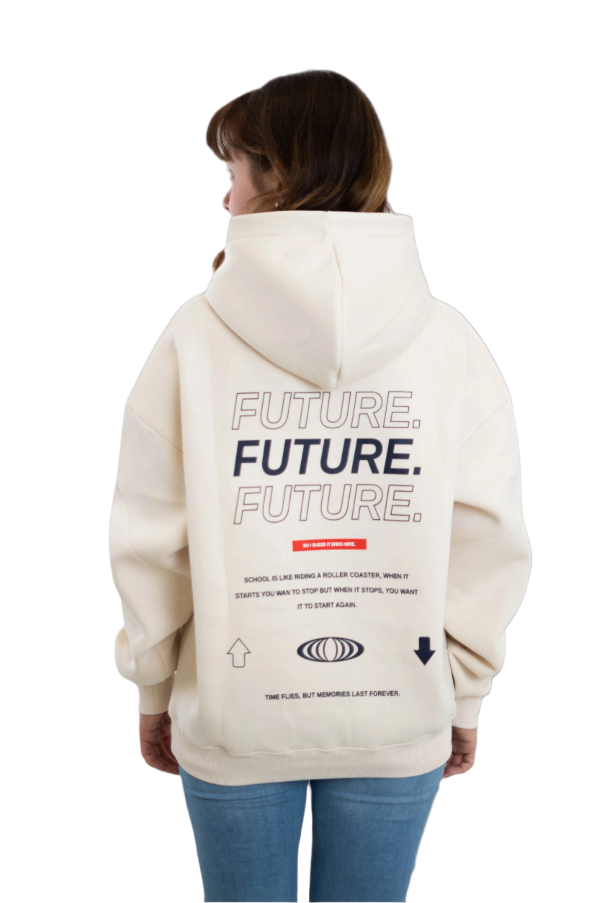 Oversized Hoodie „Future" - Beige-9