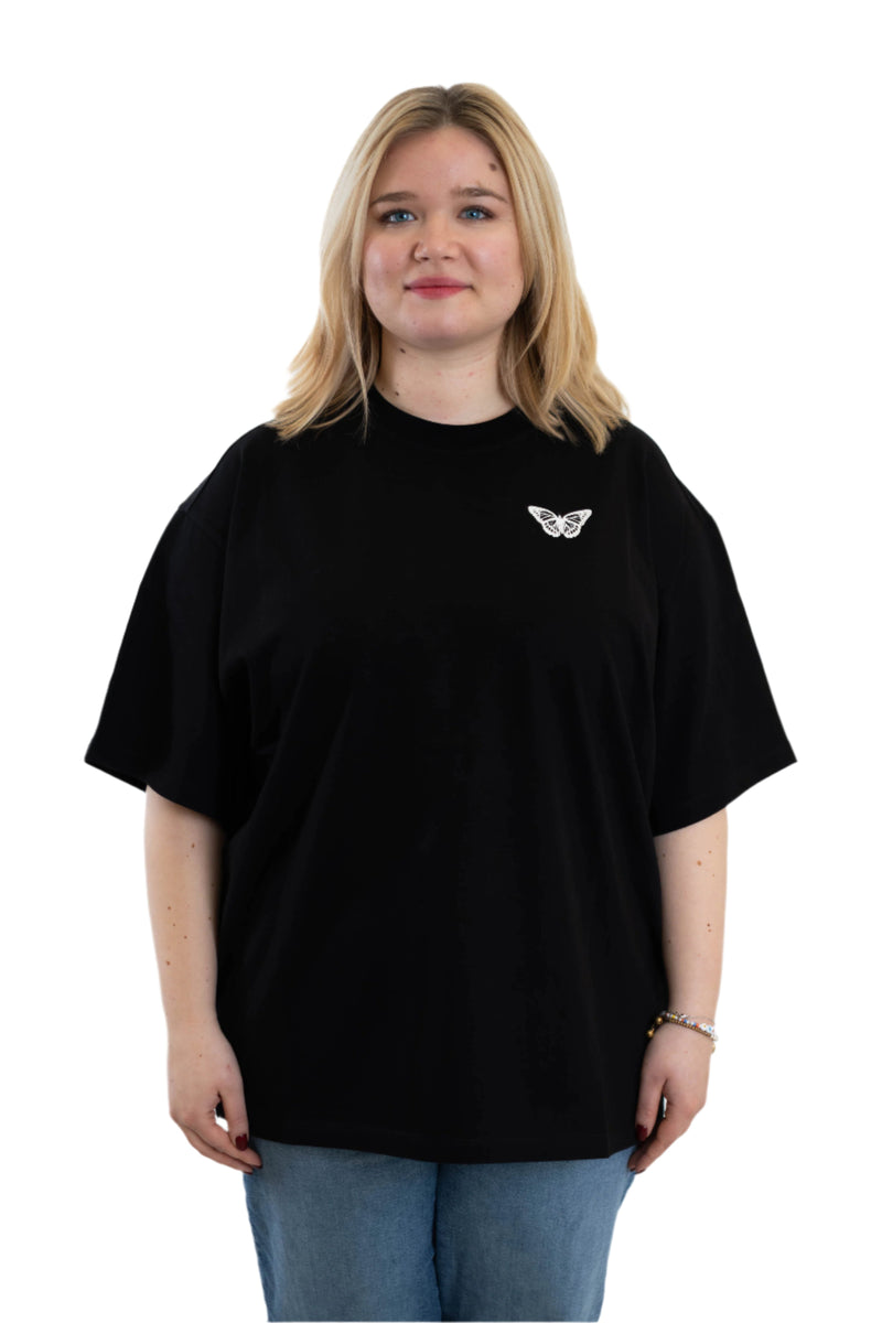 Oversized Tee „all we have is now“ - Black-zoom-