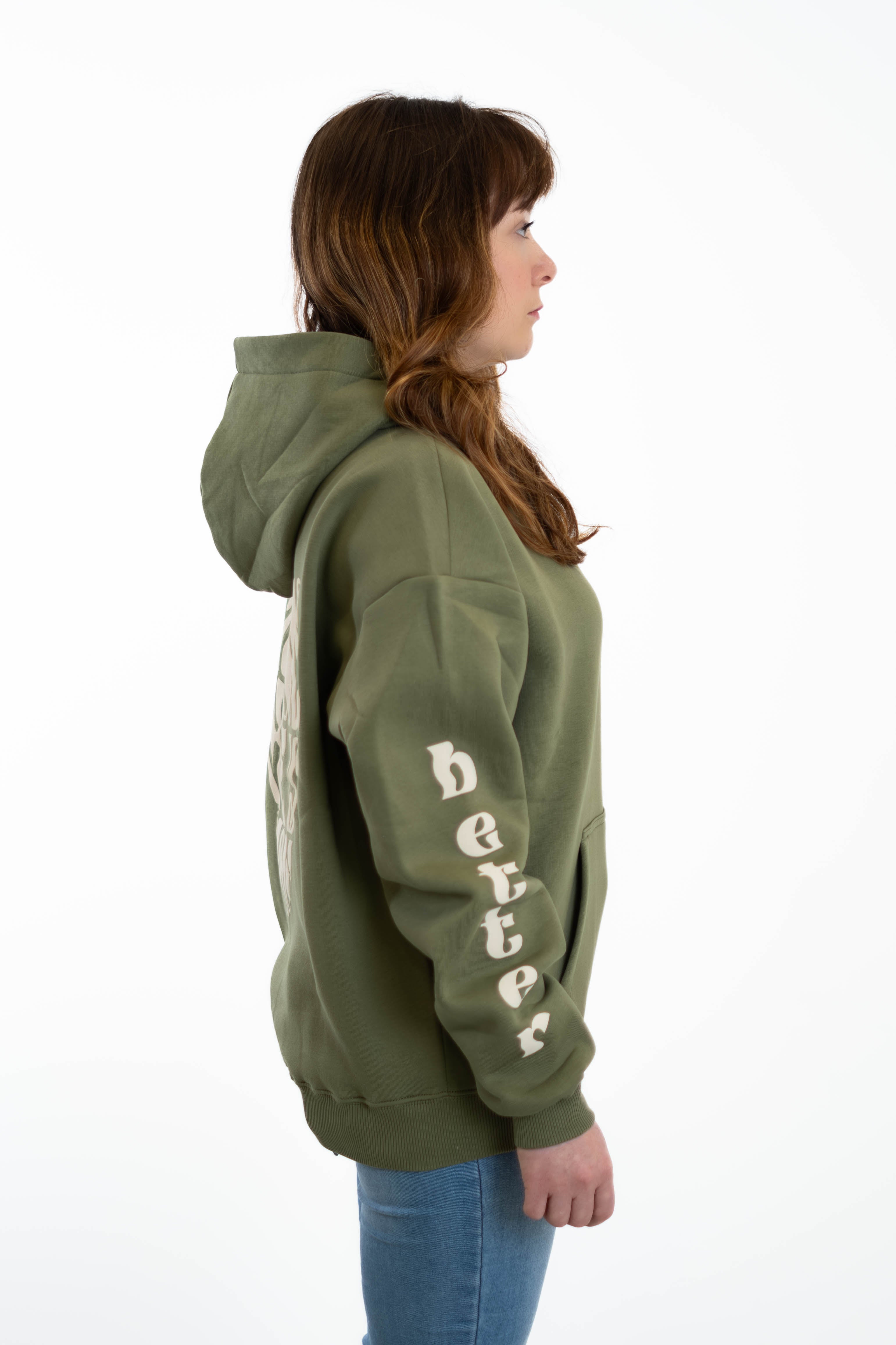Oversized Hoodie „better together" - Khaki-zoom-3