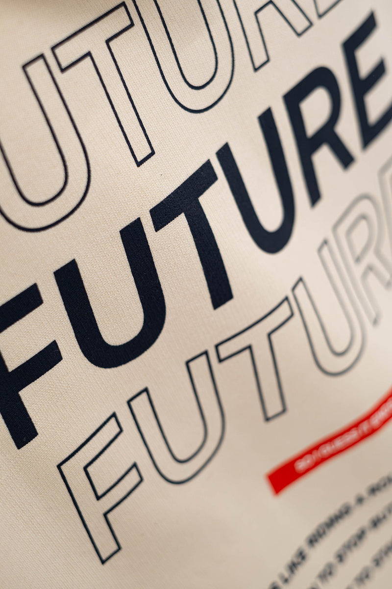 Oversized Hoodie „Future" - Beige-zoom-