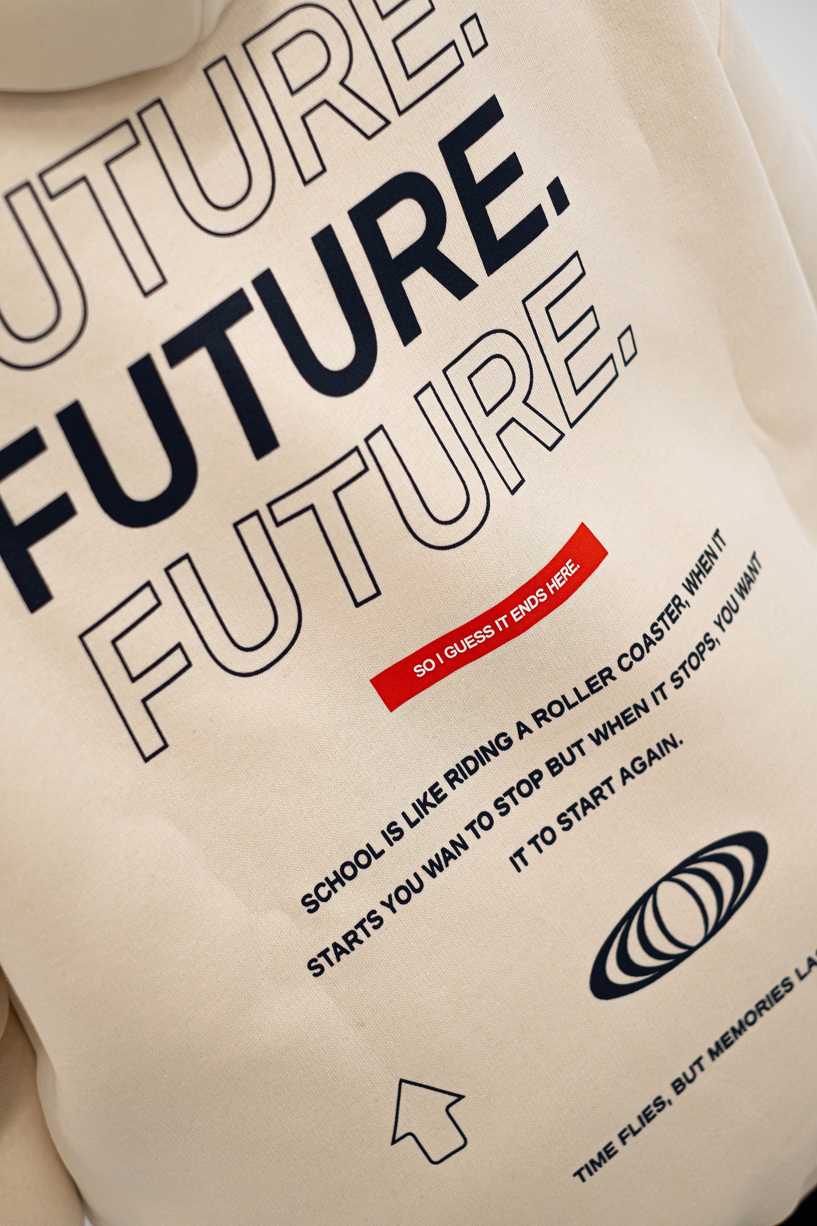 Oversized Hoodie „Future" - Beige-zoom-7