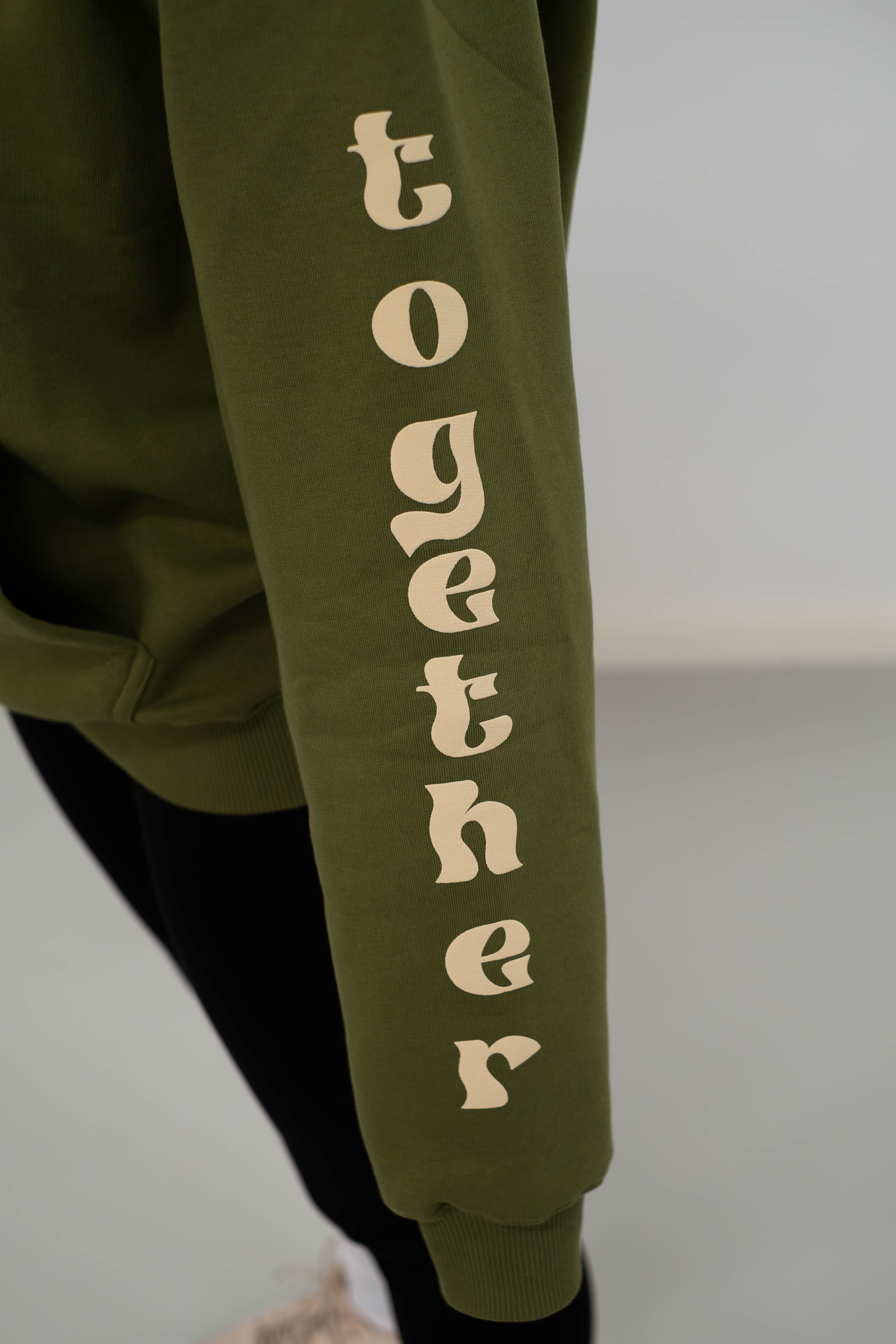 Oversized Hoodie „better together" - Khaki-zoom-6