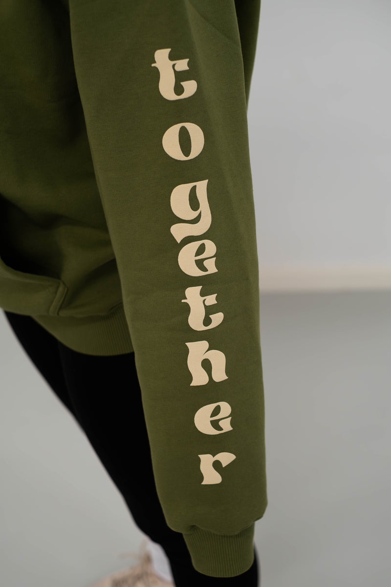 Oversized Hoodie „better together" - Khaki-zoom-