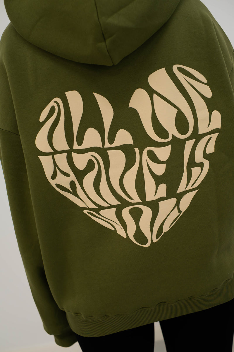 Oversized Hoodie „better together" - Khaki-zoom-