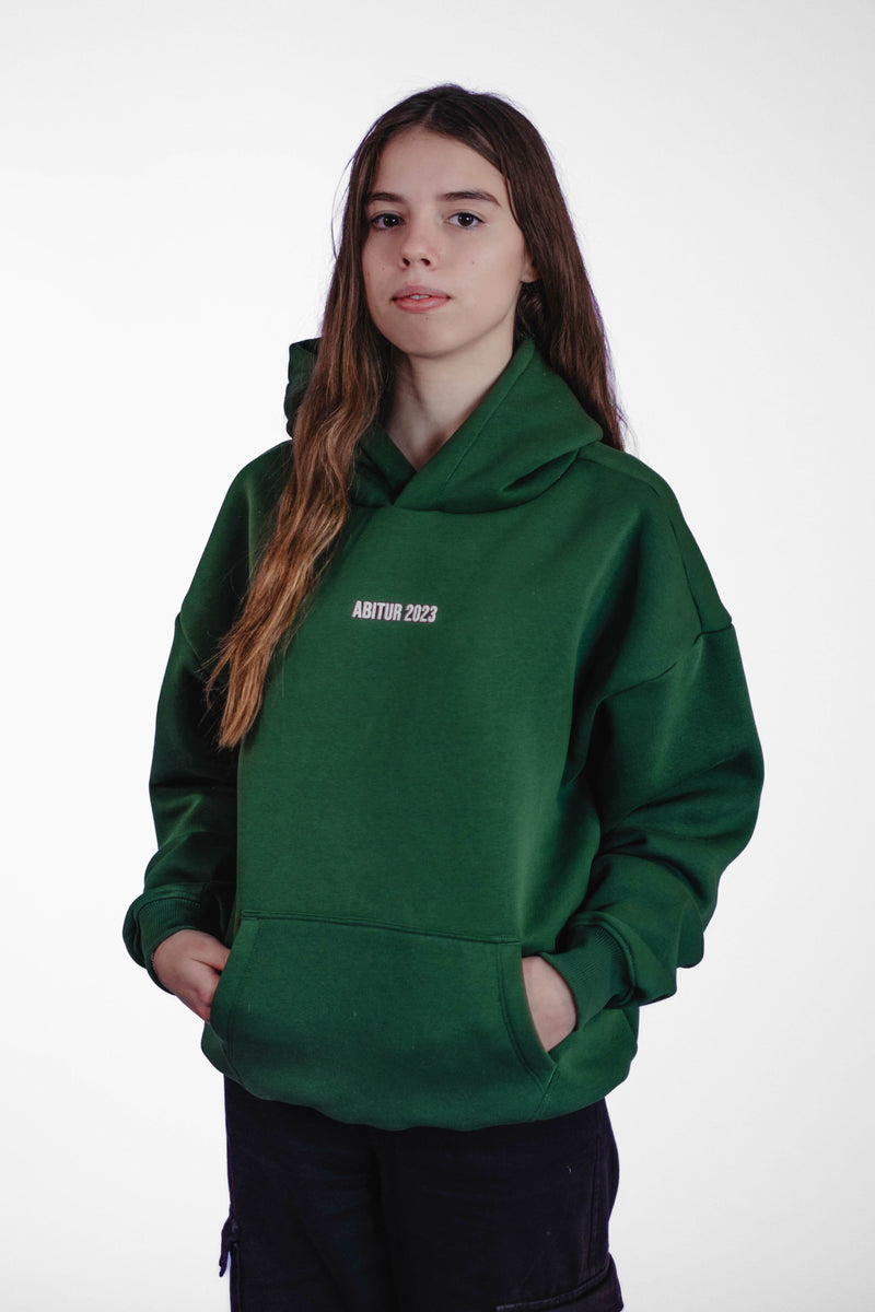 Oversize Hoodie „Finally Free“ - Dunkelgrün-zoom-