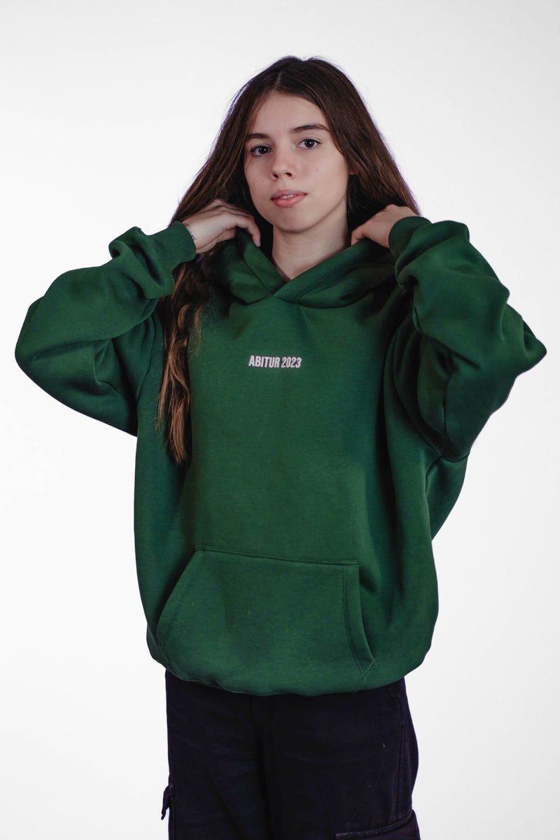 Oversize Hoodie „Finally Free“ - Dunkelgrün-zoom-