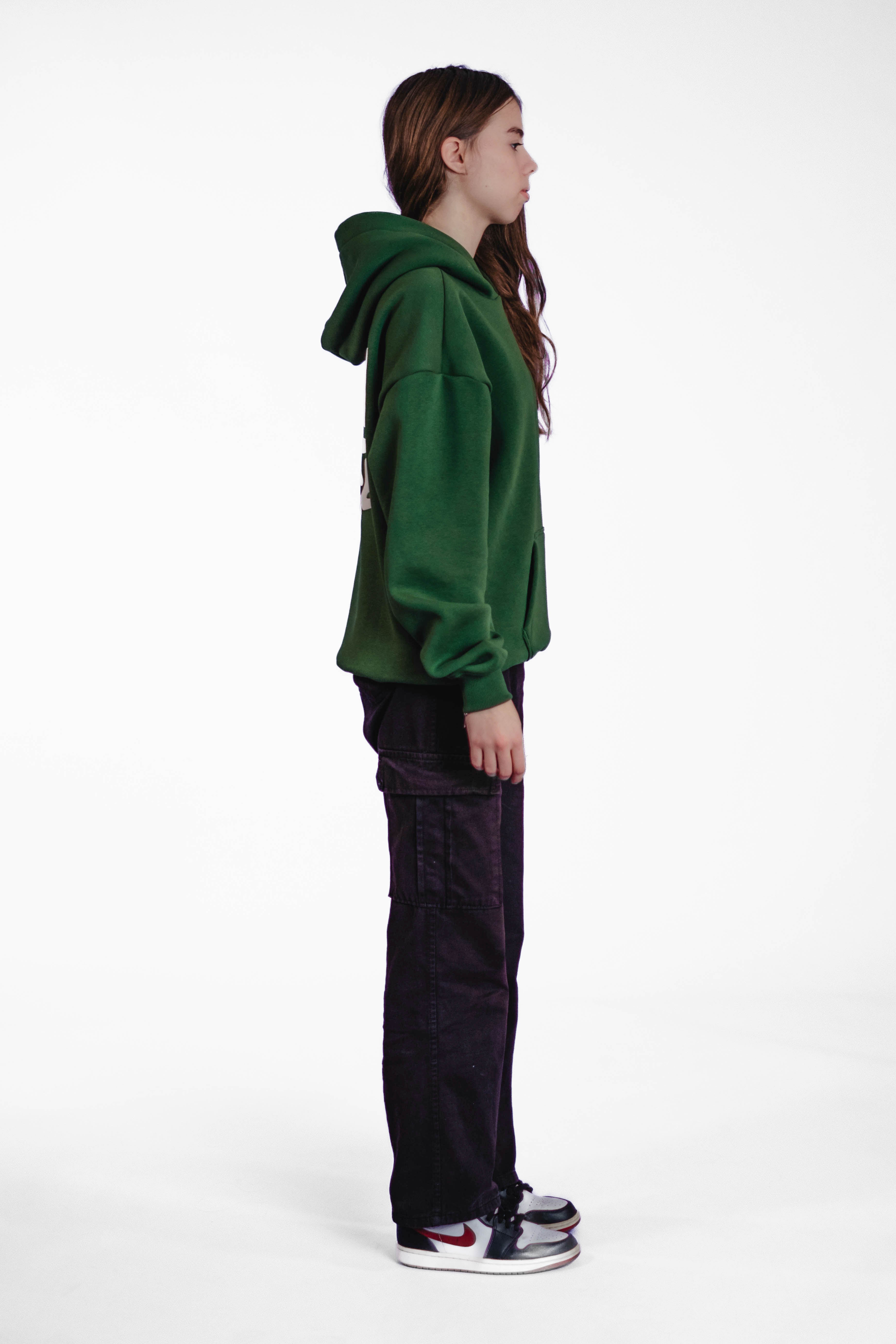 Oversize Hoodie „Finally Free“ - Dunkelgrün-zoom-6