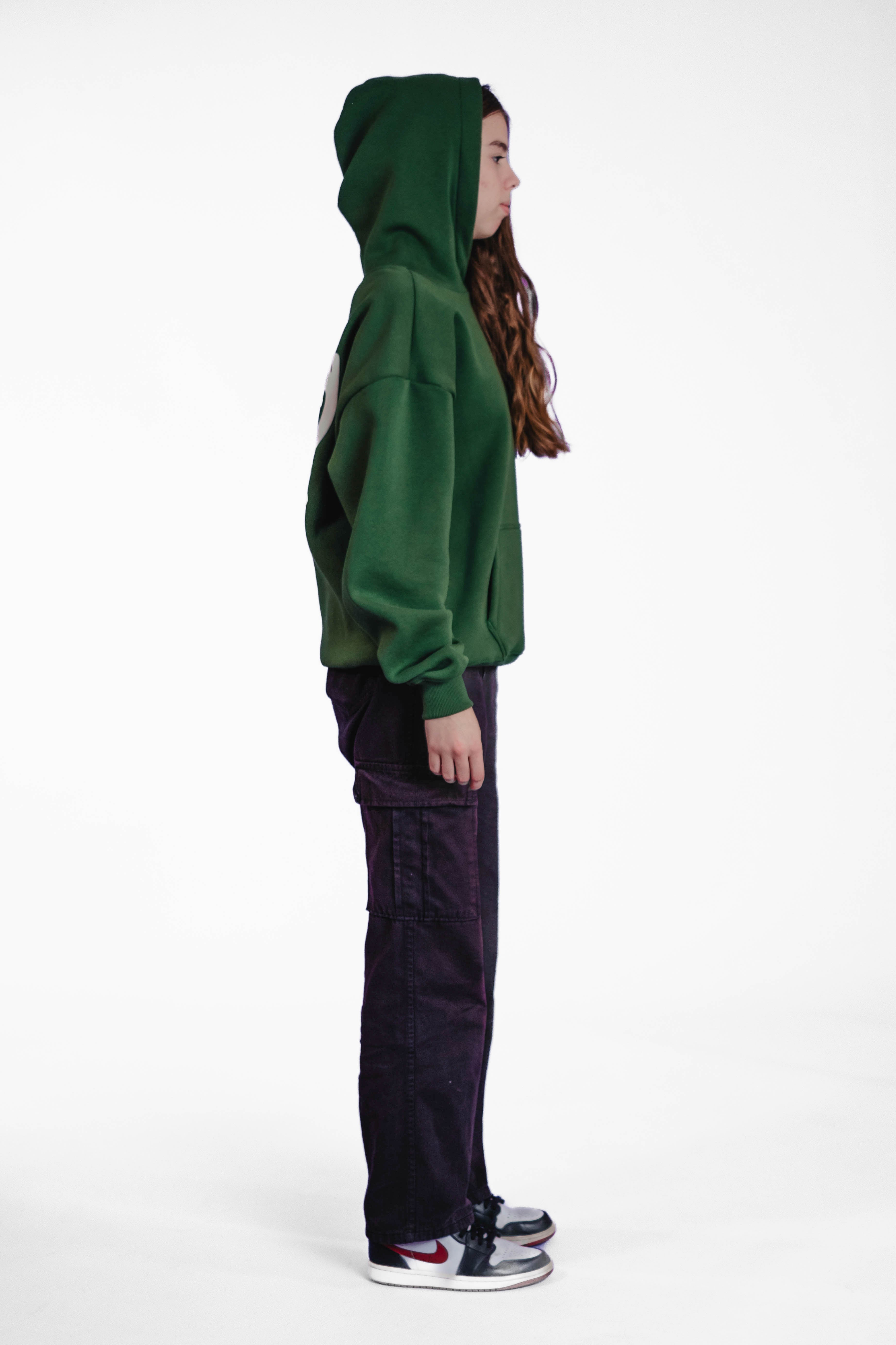 Oversize Hoodie „Finally Free“ - Dunkelgrün-zoom-7