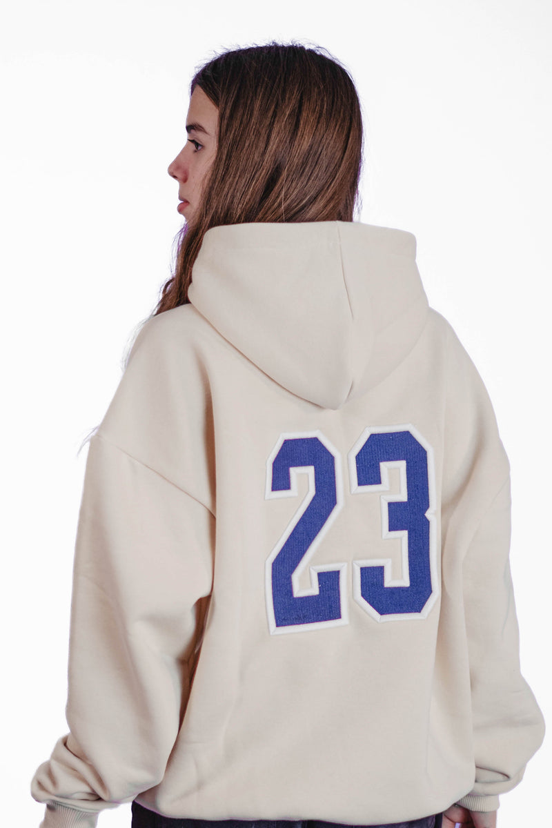 Oversize Hoodie „We made it“ - Beige-zoom-