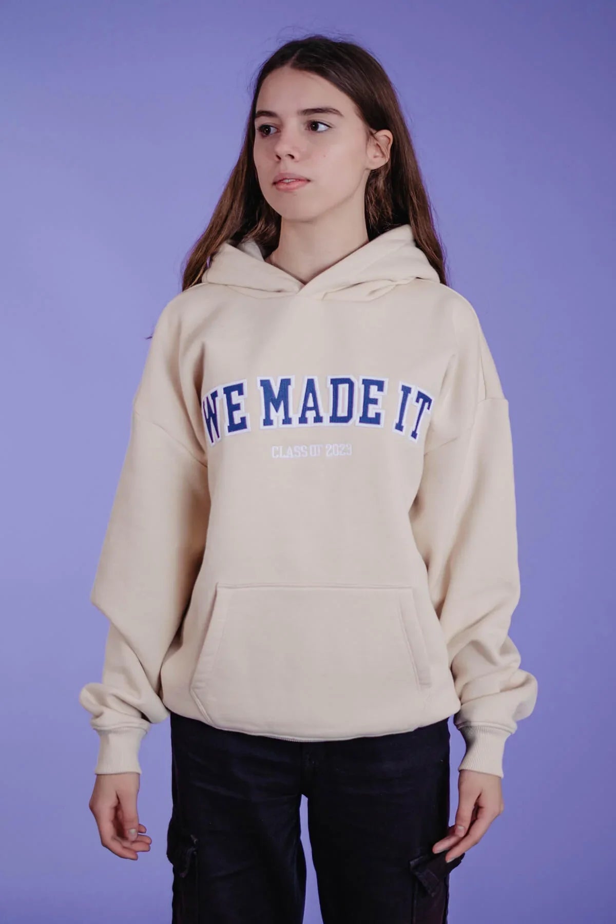 Oversize Hoodie „We made it - Class of 2023“ - Beige-1