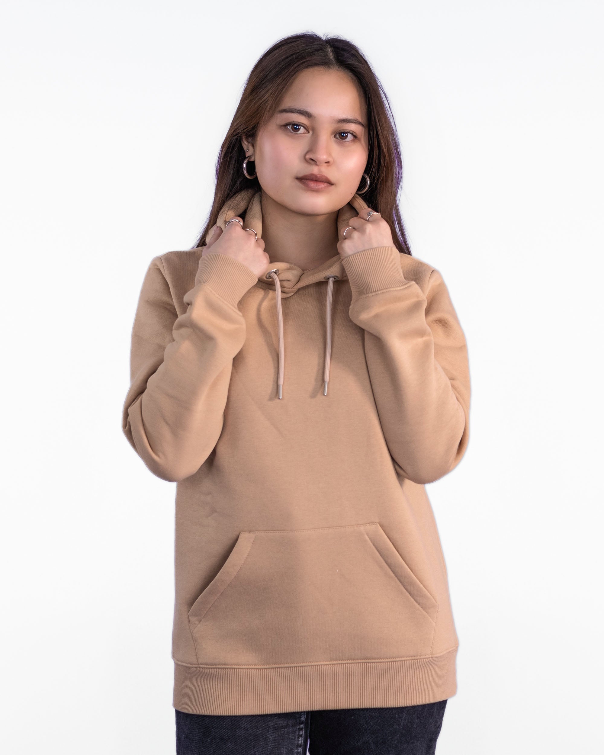 Taillierter Hoodie Elfie beige-zoom-1