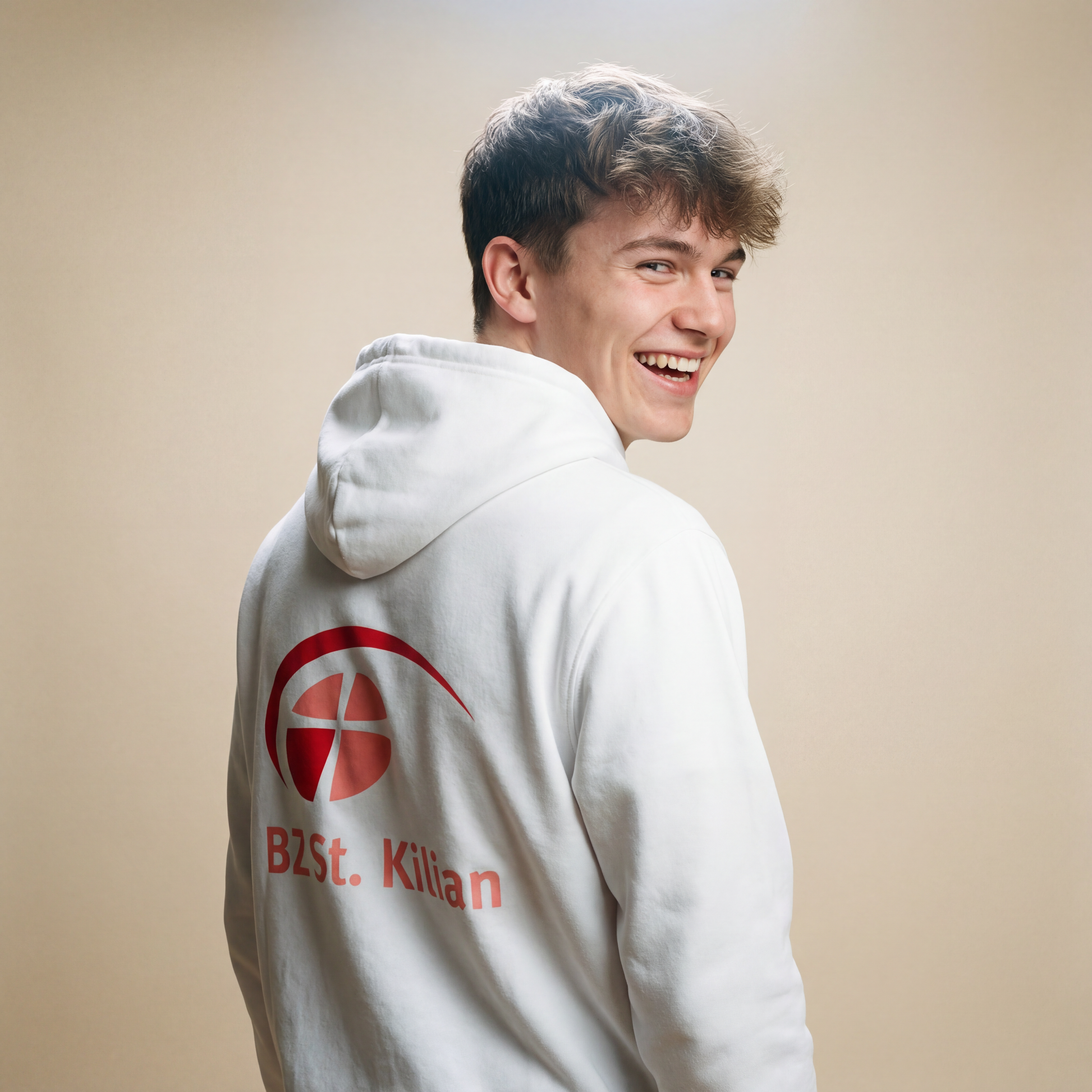 Unisex Hoodie ,,Willi" mit großem hellem Rückenlogo (St. Kilian)-1