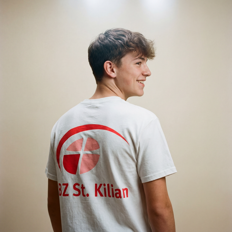 Premium Unisex T-Shirt mit großem Rückenlogo (St. Kilian)-zoom-
