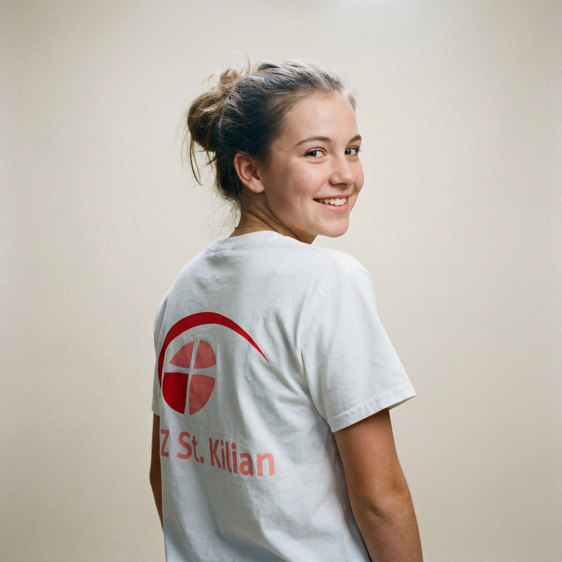 Unisex T-Shirt ,,Peter" mit großem hellem Rückenlogo (St. Kilian)-zoom-
