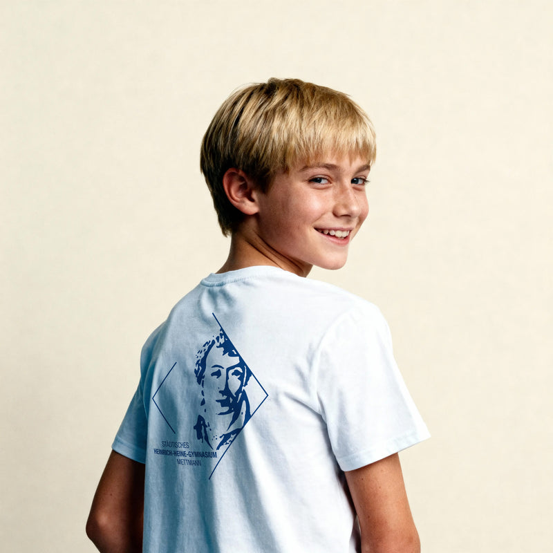 Premium Kinder T-Shirt mit großem Rückenlogo (Heinrich-Heine-Mettmann)-zoom-