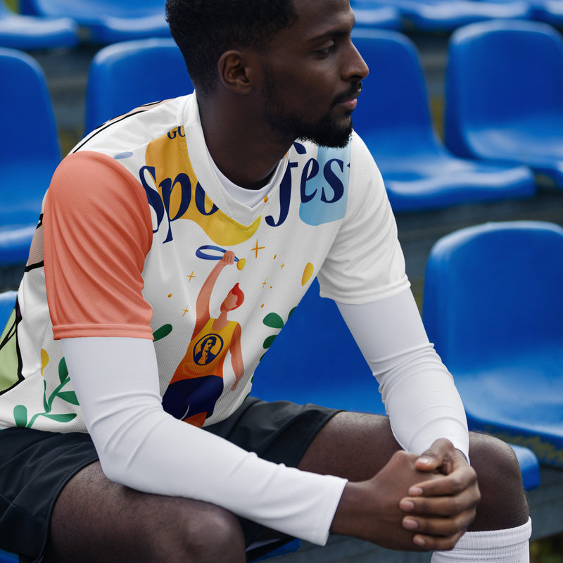 Recyceltes Unisex-Trikot mit Allover-Druck-zoom-