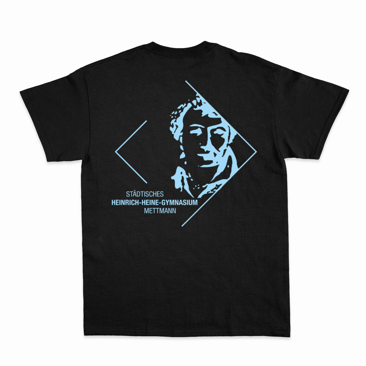 Premium Unisex T-Shirt mit großem Rückenlogo (Heinrich-Heine-Mettmann)-5