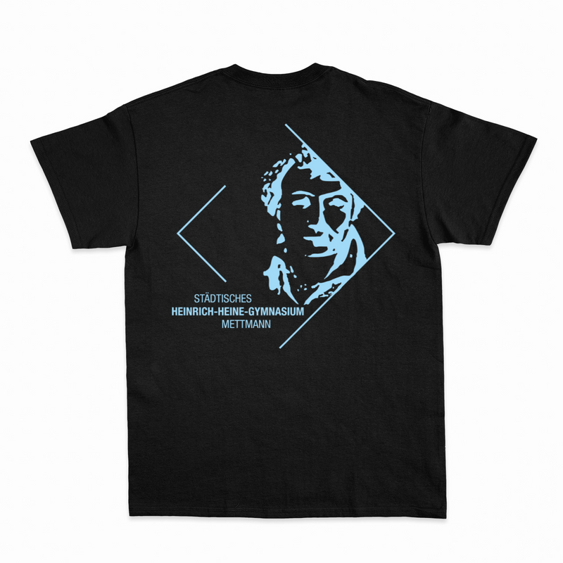 Premium Unisex T-Shirt mit großem Rückenlogo (Heinrich-Heine-Mettmann)-zoom-