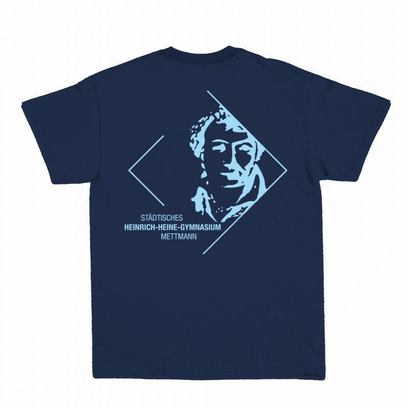 Premium Unisex T-Shirt mit großem Rückenlogo (Heinrich-Heine-Mettmann)-zoom-