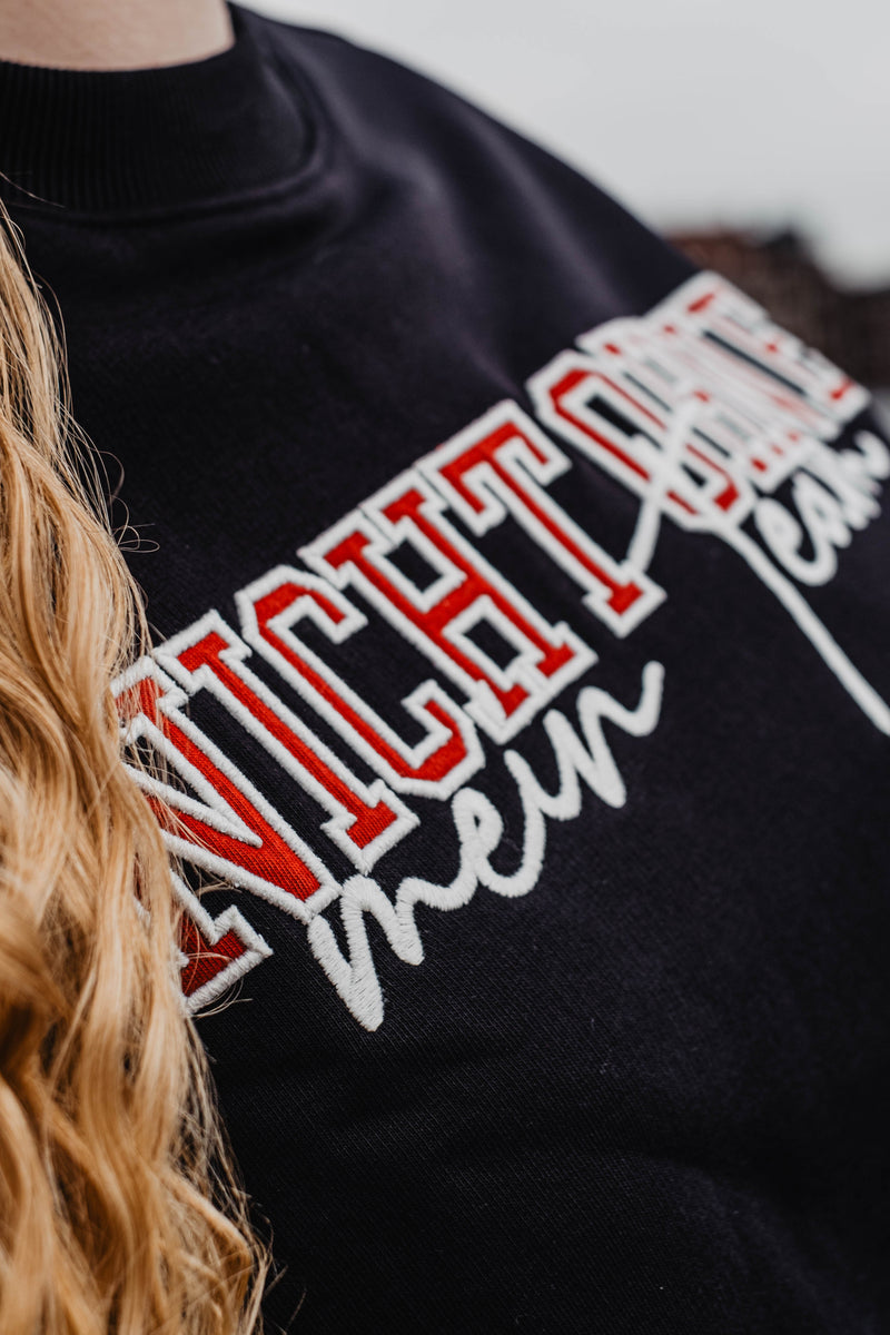 Oversized Crewneck „Team“ - Schwarz-zoom-